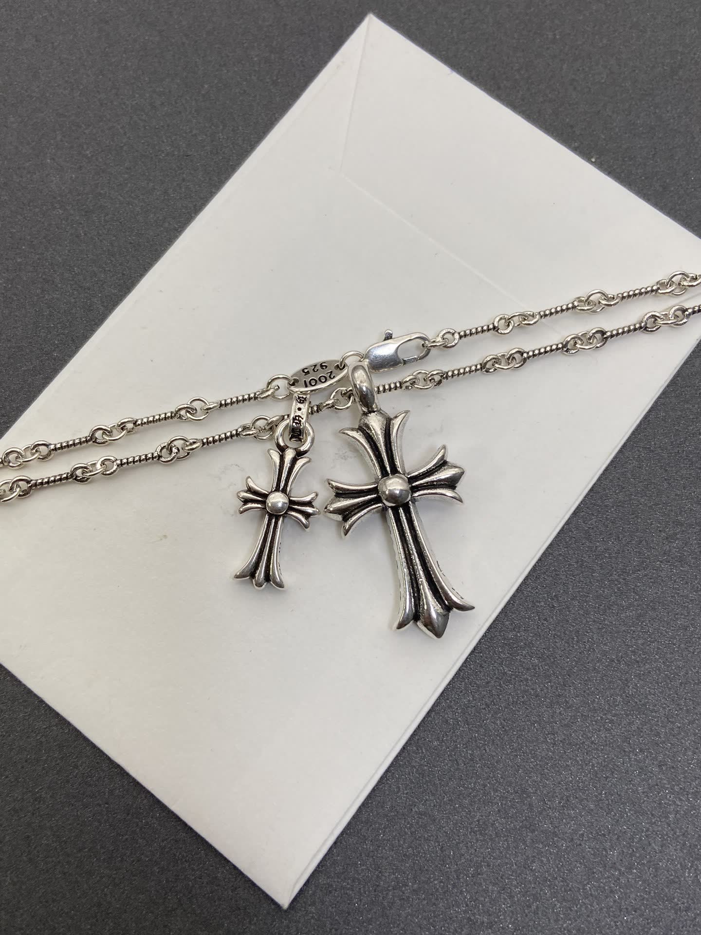 Chrome Hearts Silver Cross Pendant Necklace